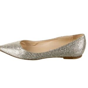 Jimmy Choo Romy Flat Glitter Skimmer Champagne Size 9 Worn Once!
